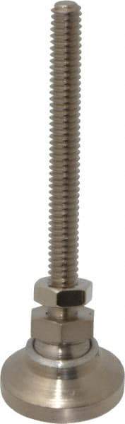 Gibraltar - 1/4-20 Bolt Thread, Studded Pivotal Stud Mount Leveling Pad & Mount - 1,000 Max Lb Capacity, 1" Base Diam - Americas Industrial Supply