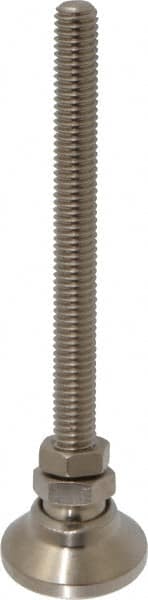 Gibraltar - 3/8-16 Bolt Thread, Studded Pivotal Stud Mount Leveling Pad & Mount - 3,750 Max Lb Capacity, 1-1/4" Base Diam - Americas Industrial Supply