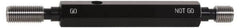 SPI - 7/8-9, Class 3B, Double End Plug Thread Go/No Go Gage - Steel, Size 4 Handle Included - Americas Industrial Supply