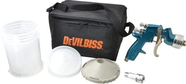 DeVilbiss - Gravity Feed Paint Spray Gun - 24 oz Capacity, 100 Max psi, 9.9 to 40 CFM, For Enamels, Epoxies, Lacquers, Polyurethanes, Primers, Sealers, Stains, Thinned Latex, Varnishes - Americas Industrial Supply