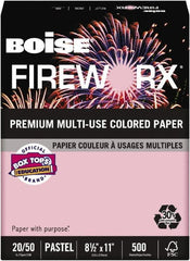 Boise - 8-1/2" x 11" Pink Colored Copy Paper - Use with Laser Printers, Copiers, Plain Paper Fax Machines, Multifunction Machines - Americas Industrial Supply