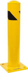 PRO-SAFE - 4-1/2" Diam x 24" High, Steel Bollard - 8" Wide x 8" Long Mounting Plate - Americas Industrial Supply