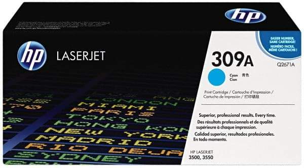 Hewlett-Packard - Cyan Toner Cartridge - Use with HP Color Laser Jet 3500, 3550 - Americas Industrial Supply