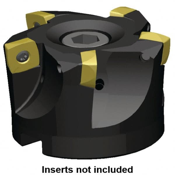 Kennametal - 5 Inserts, 2" Cut Diam, 3/4" Arbor Diam, 15.5mm Max Depth of Cut, Indexable Square-Shoulder Face Mill - 0° Lead Angle, 40" High, LNGU15T608SRGE Insert Compatibility, Series MILL 4-15 - Americas Industrial Supply