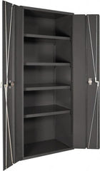 Durham - 4 Shelf Locking Storage Cabinet - Steel, 36" Wide x 24" Deep x 84" High, Gray - Americas Industrial Supply