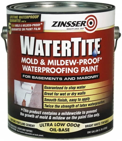 Zinsser - 1 Gal Bright White Semi Gloss Finish Latex Paint - 75 Sq Ft per Gal, Interior/Exterior, <400 gL VOC Compliance - Americas Industrial Supply