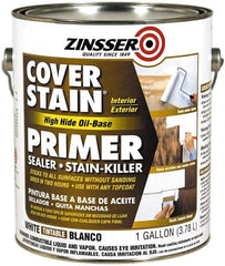 Zinsser - 1 Gal Flat White Primer - 300 to 400 Sq Ft Coverage, 347 gL Content, Quick Drying - Americas Industrial Supply