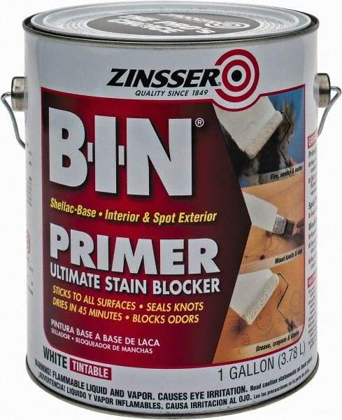 Zinsser - 1 Gal White Primer - 400 to 500 Sq Ft Coverage, 549 gL Content, Quick Drying - Americas Industrial Supply