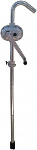 Value Collection - 1-1/4" Outlet, Aluminum Hand Operated Rotary Pump - 30 oz per Stroke, 51" OAL, For Fuel Oil, Kerosene, Gasoline, Antifreeze & Other Noncorrosive Fluids - Americas Industrial Supply