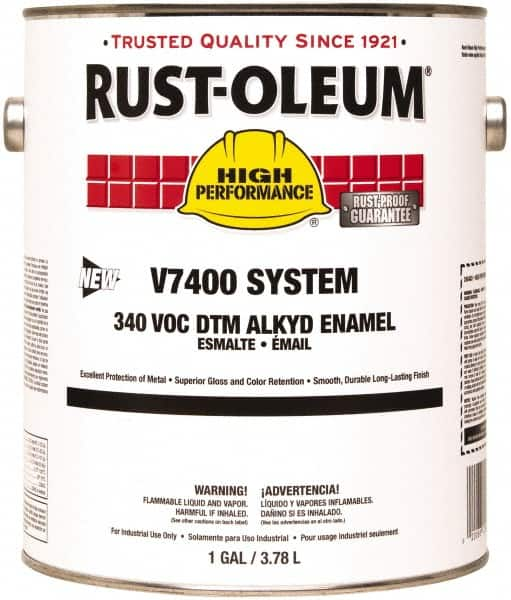 Rust-Oleum - 1 Gal Almond Gloss Finish Alkyd Enamel Paint - 230 to 425 Sq Ft per Gal, Interior/Exterior, Direct to Metal, <340 gL VOC Compliance - Americas Industrial Supply