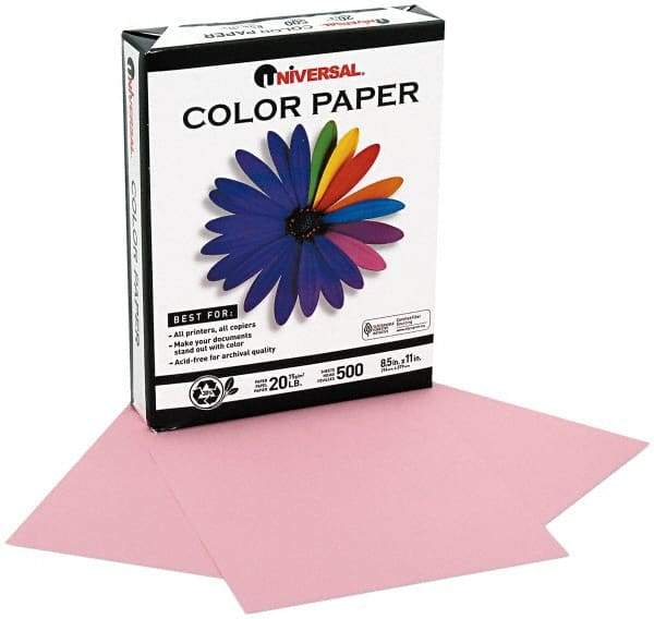 UNIVERSAL - 8-1/2" x 11" Pink Copy Paper - Use with Laser Printers, Copiers, Offset Presses, Spirit Duplicators - Americas Industrial Supply