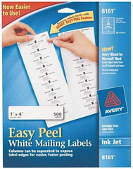 AVERY - 1" Wide x 4" Long, White Paper Shipping Label - For Inkjet Printers - Americas Industrial Supply