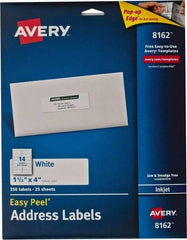 AVERY - 4" Long, White Paper Shipping Label - For Inkjet Printers - Americas Industrial Supply