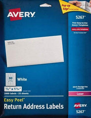 AVERY - 1-3/4" Long, White Paper Shipping Label - For Laser Printers - Americas Industrial Supply