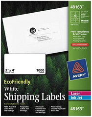 AVERY - 2" Wide x 4" Long, White Paper Shipping Label - For Laser/Inkjet Printers - Americas Industrial Supply