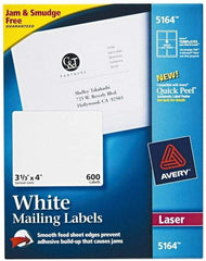 AVERY - 4" Long, White Paper Shipping Label - For Laser Printers - Americas Industrial Supply