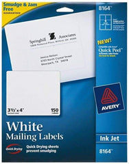 AVERY - 4" Long, White Shipping Label - For Inkjet Printers - Americas Industrial Supply