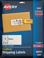 AVERY - 2" Wide x 4" Long, White Paper Shipping Label - For Laser Printers - Americas Industrial Supply