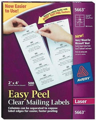 AVERY - 2" Wide x 4" Long, Clear Shipping Label - For Laser Printers - Americas Industrial Supply