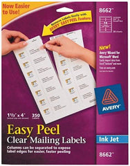 AVERY - 4" Long, Clear Shipping Label - For Inkjet Printers - Americas Industrial Supply
