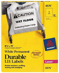AVERY - 11" Long, White Paper Name Badge Labels - For Laser Printers - Americas Industrial Supply