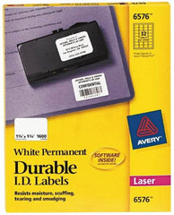AVERY - 1-3/4" Long, White Paper Name Badge Labels - For Laser/Inkjet Printers - Americas Industrial Supply