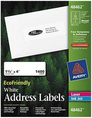 AVERY - 4" Long, White Paper Return Address Label - For Laser/Inkjet Printers - Americas Industrial Supply