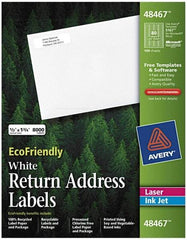 AVERY - 1-3/4" Long, White Paper Return Address Label - For Laser/Inkjet Printers - Americas Industrial Supply