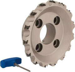 Iscar - 15 Inserts, 8" Cut Diam, 2-1/2" Arbor Diam, 0.492" Max Depth of Cut, Indexable Square-Shoulder Face Mill - 0/90° Lead Angle, 2-1/2" High, T490 LN.T 1306 Insert Compatibility, Series Helitang - Americas Industrial Supply