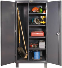 Durham - 4 Shelf Combination Storage Cabinet - Steel, 60" Wide x 24" Deep x 78" High, Gray - Americas Industrial Supply