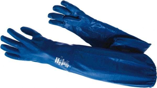 Honeywell - 26" Long, Nitrile Chemical Resistant Gloves - Blue - Americas Industrial Supply