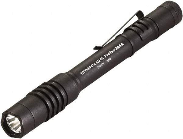 Streamlight - White LED Bulb, 130 Lumens, Industrial/Tactical Flashlight - Black Aluminum Body, 2 AAA Alkaline Batteries Included - Americas Industrial Supply