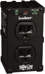Tripp-Lite - 2 Outlets, 120 VAC15 Amps, 6' Cord, Power Outlet Strip - Floor, Keyhole Mount, 5-15 NEMA Configuration, 2-1/2" Strip - Americas Industrial Supply