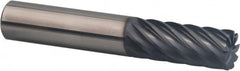 SGS - 1/2", 9 Flute, Single End, Solid Carbide, 0.12" Corner Radius End Mill - 3" OAL, 35° Helix, Right Hand Flute, 1-1/4" LOC, Right Hand Cut - Americas Industrial Supply