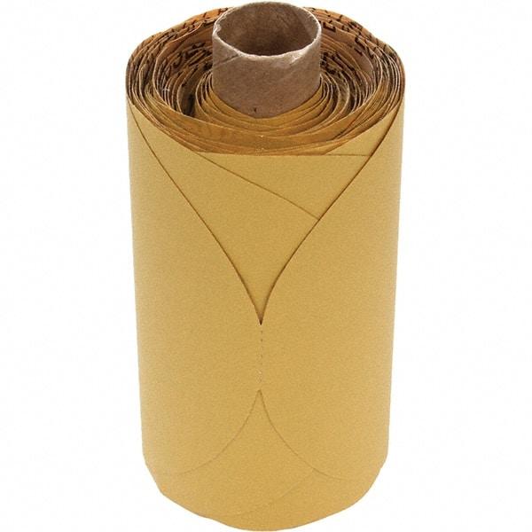 3M - 5" Diam, 240 Grit Aluminum Oxide Adhesive PSA Disc - Very Fine Grade, Gold, Paper Backing, Flexible, Use with Random Orbital Sanders - Americas Industrial Supply