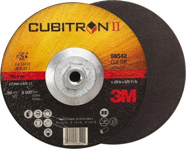 3M - 60 Grit, 7" Wheel Diam, Type 27 Depressed Center Wheel - Ceramic, Resinoid Bond, S Hardness, 8,500 Max RPM - Americas Industrial Supply