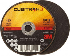 3M - 3" 60 Grit Ceramic Cutoff Wheel - 0.035" Thick, 1/4" Arbor, 25,465 Max RPM, Use with Angle Grinders - Americas Industrial Supply