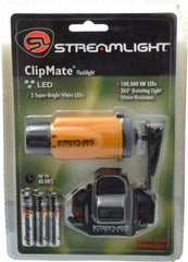 Streamlight - Green, White LED Bulb, 27 Lumens, Hands-free Flashlight - Yellow Plastic Body, 3 AAA Alkaline Batteries Included - Americas Industrial Supply