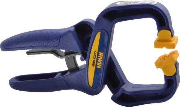 Irwin - 2" Jaw Opening Capacity, 2" Throat Depth, Spring Clamp - 50 Lb Clamping Pressure, 7-1/2" OAL - Americas Industrial Supply