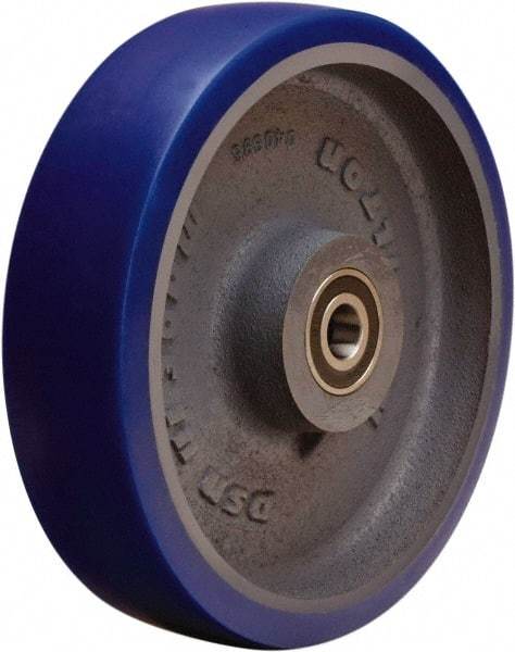 Hamilton - 8 Inch Diameter x 2 Inch Wide, Polyurethane Mold on to Cast Iron Center Caster Wheel - 1,200 Lb. Capacity, 2-1/4 Inch Hub Length, 1/2 Inch Axle Diameter, Sealed Precision Ball Bearing - Americas Industrial Supply