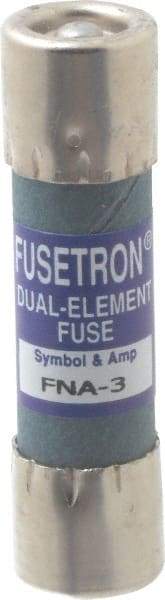 Cooper Bussmann - 250 VAC, 3 Amp, Time Delay Pin Indicator Fuse - Fuse Holder Mount, 1-1/2" OAL, 10 at 125 V kA Rating, 13/32" Diam - Americas Industrial Supply