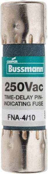 Cooper Bussmann - 250 VAC, 0.4 Amp, Time Delay Pin Indicator Fuse - Fuse Holder Mount, 1-1/2" OAL, 10 at 125 V kA Rating, 13/32" Diam - Americas Industrial Supply