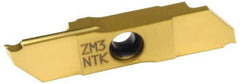 NTK - CTPW FLN ZM3 Grade, 0.0984" Cutting Width, Carbide Cutoff Insert - 0° Neutral Lead Angle, 0.002, 0.008" Cnr Rad, TiN Coated - Americas Industrial Supply