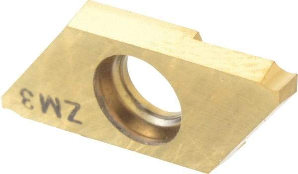NTK - CTP FLN ZM3 Grade, 0.0787" Cutting Width, Carbide Cutoff Insert - 0° Neutral Lead Angle, 0.002" Cnr Rad, TiN Coated - Americas Industrial Supply