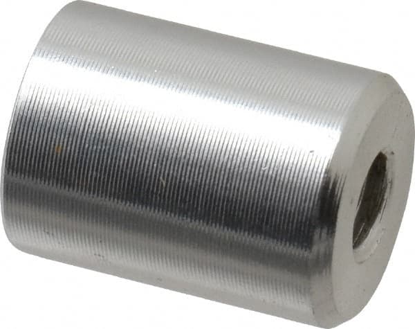 Mag-Mate - 8-32 Thread, 3/8" Diam, 1/2" High, 0.65 Lb Average Pull Force, Neodymium Rare Earth Pot Magnet - 1/4" Tapped Hole Depth, Nickel Plated, Aluminum Insulated - Americas Industrial Supply