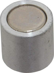 Mag-Mate - 10-24 Thread, 1/2" Diam, 1/2" High, 1.33 Lb Average Pull Force, Neodymium Rare Earth Pot Magnet - 1/4" Tapped Hole Depth, Nickel Plated, Aluminum Insulated - Americas Industrial Supply