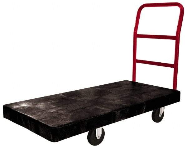 Rubbermaid - 2,500 Lb Capacity Structural Foam/Steel Platform Truck - Structural Foam Deck, 24" OAW, Polyolefin Casters - Americas Industrial Supply