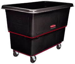 Rubbermaid - 700 Lb Load Capacity, 8 Cu Ft, Polyethylene Utility Truck - 26" Wide x 38-3/8" Long x 28-3/4" High, Black - Americas Industrial Supply