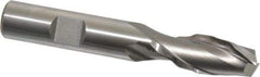 Weldon - 1/2" Diam, 1-1/4" LOC, 2 Flute High Speed Steel Roughing & Finishing Square End Mill - Uncoated, 3-1/4" OAL, 1/2" Shank Diam, Weldon Shank, 30° Helix, Centercutting - Americas Industrial Supply