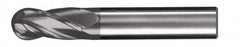 SGS - 11/16" Diam, 1-3/8" LOC, 4 Flute Solid Carbide Ball End Mill - AlTiN Finish, Single End, 4" OAL, 3/4" Shank Diam, Spiral Flute - Americas Industrial Supply